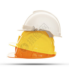 多色安全 建筑防护头盔隔离白 白色的图片