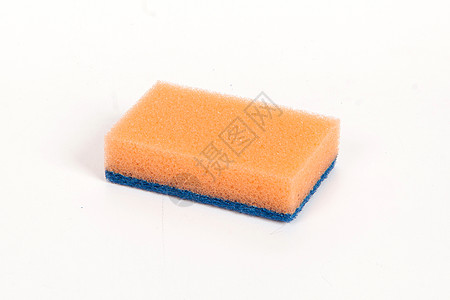橙色冲刺海绵卫生材料家务工具清洁工泡沫工作聚合物商品白色图片