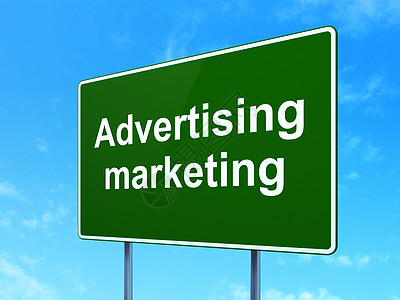 商业概念 在路牌背景上进行广告促销图片