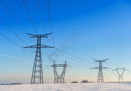 电线天空工业力量工程蓝色电气金属电缆高压危险图片