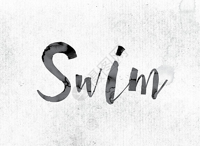 用墨水涂画的游泳概念图片