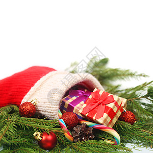 圣诞红袜袜短袜盒子糖果丝带假期展示甘蔗玩具庆典装饰图片