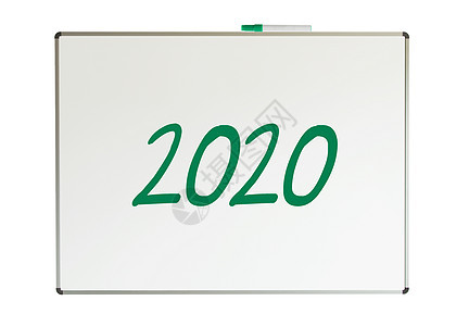 2020年 在白板上发布信息办公室数字季节咖啡绿色新年电话庆典假期渲染背景图片