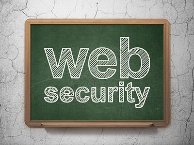 黑板背景上的安全概念 Web 安全图片