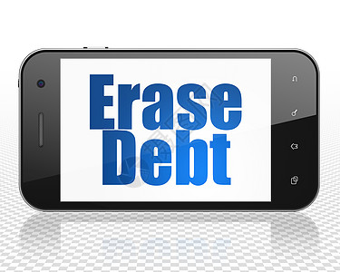 商业概念 显示Erase债务的智能电话图片