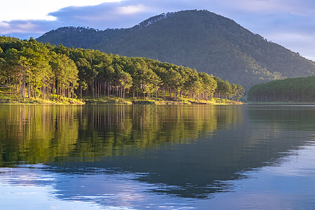 秋季湖风景河岸公园全景荒野太阳场景热带阳光晴天图片