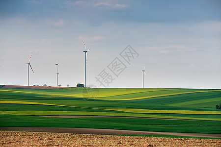 绿色环境 生态电力 风力涡轮机发电图片
