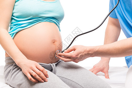 孕妇在妇科医生接诊时 腹部闭合图片