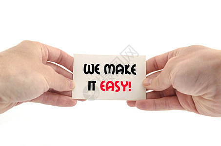 我们使它成为简便的文本概念顾客帮助展示咨询商业卡片笔记口号消费者助手图片