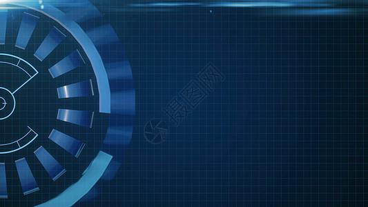 具有不同发光蓝色元素的 HUD 圆形界面互联网用户圆圈商业显示器颅骨电脑展示屏幕雷达图片