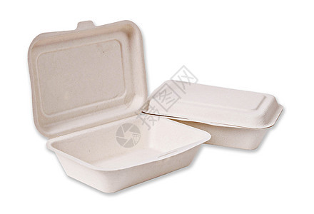天然植物纤维食品盒回收白色塑料空白产品环境绿色盒子午餐生物图片