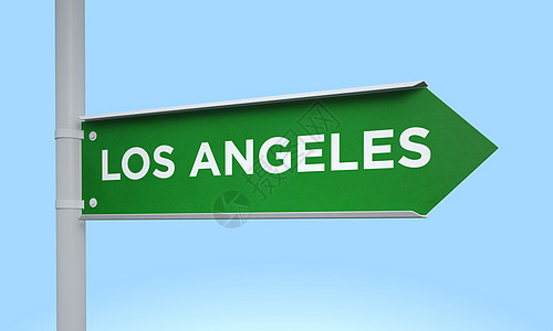 绿色路标洛杉矶蓝色工作交通街道邮政生意人3d旅行渲染职业图片