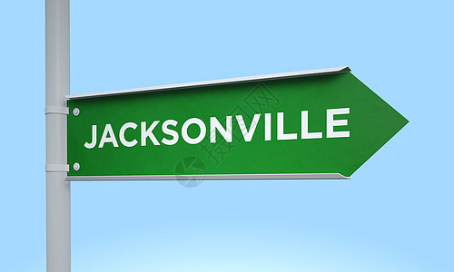 绿色路标杰克逊维尔职业3d渲染生意人插图工作旅行交通蓝色邮政图片