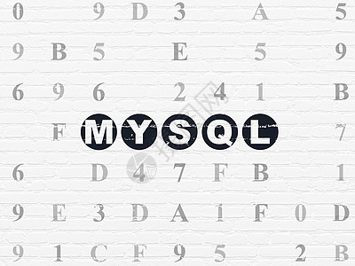 方案拟订概念 墙壁背景的 MySQL脚本数据库编码硬件网页绘画程序软件备份字母图片