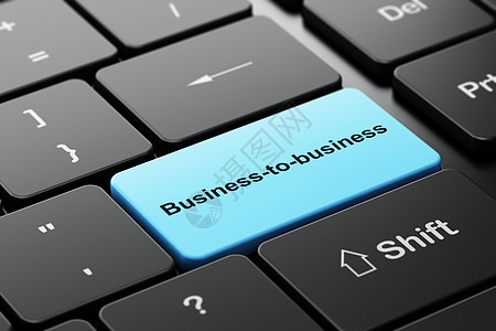 金融概念 计算机键盘背景上的企业对企业的商对企业老板公司协议3d交易咨询电脑蓝色产品投资图片