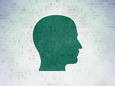 数字数据纸背景上的营销概念负责人公关产品绘画头脑技术代码战略市场电脑金融图片