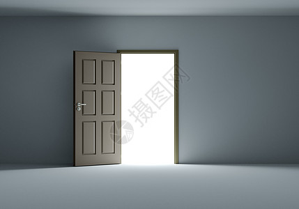 用明亮的光打开门房间沥青反射地面阴影场景光束信仰自由入口图片