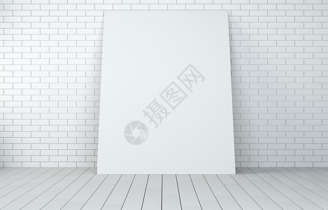 会议室空白白纸海报横幅网站广告推广陈列室渲染帆布工艺木板白色图片