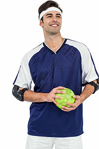 运动运动员站在白背景的球场上竞赛力量训练能力闲暇活动活力头巾竞技游戏图片