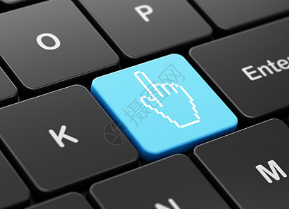 计算机键盘背景上的广告概念鼠标光标指针技术战略钥匙营销产品网络互联网老鼠按钮图片