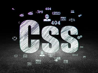 软件概念 垃圾摇滚暗室中的 Css编码孵化工业网络程序涂鸦辉光草图划痕中心图片