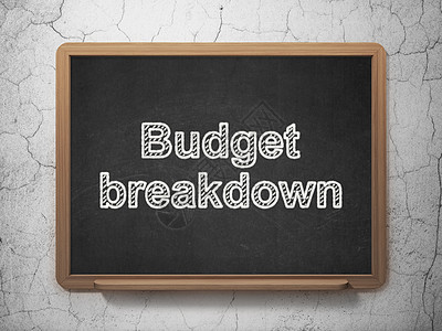 黑板背景上的业务概念预算细分图片