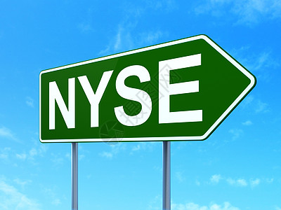 股票市场指数概念 纽约证券交易所路标标志背景图片