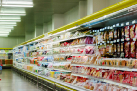 模糊的架架食物产品冷藏购物中心水果杂货店架子商业零售顾客店铺图片