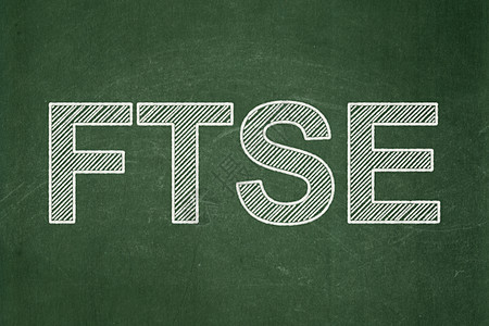 股票市场指数概念 黑板背景FTSE学习市场绿色绘画王国白色经济金融教育库存图片