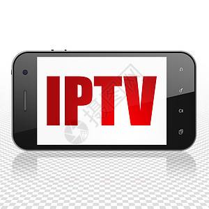 Web 设计概念智能手机与 IPTV 上显示图片