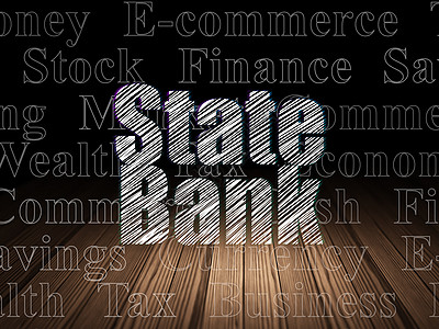 货币概念 国家银行在黑房中库存划痕宝藏木头交换账单房间金融技术债务图片