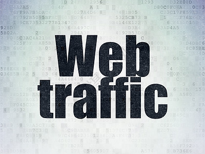 Web 设计概念 Web 流量在数字数据纸背景上黑色网站灰色网址技术交通绘画引擎编程软件图片