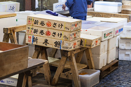 日本津治鱼市海鲜饮食美食钓鱼荒野营养海洋街道渔夫厨房图片