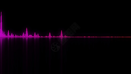 五颜六色的声波 音频概念的背景光谱嗓音频率舞蹈海浪音乐技术记录夜店扫描图片