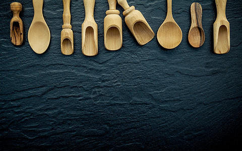木制炊具边框 木勺和木勺贮存材料厨具收藏橡木餐饮架子烹饪家庭刀具图片