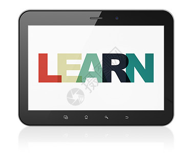 教育概念平板电脑与学习上显示绘画屏幕工具教练训练培训师渲染思考教学辅导图片