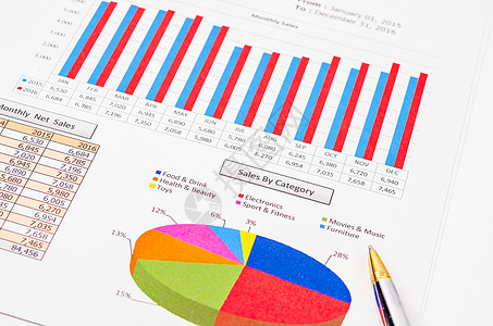 按类别和图表报告分列的销售额图片