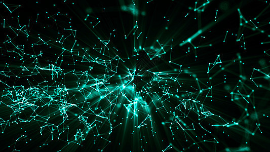 3d 渲染抽象连接与中心闪耀效果 网络连接点和线线条全球商业蓝色多边形艺术互联网创造力技术插图图片