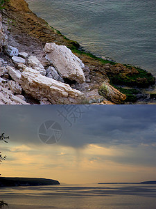 海洋沙滩上的景色日落墙纸地平线照片图层旅游反射水景环境天气蓝色图片