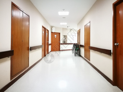 背景模糊医院内部大堂走廊白色医疗保健卫生房间诊所蓝色办公室图片