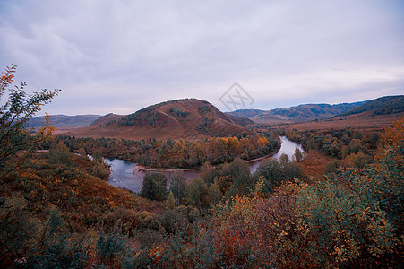 河流的美丽秋天苔藓场景天线山脉橙子荒野叶子公园树木太阳图片