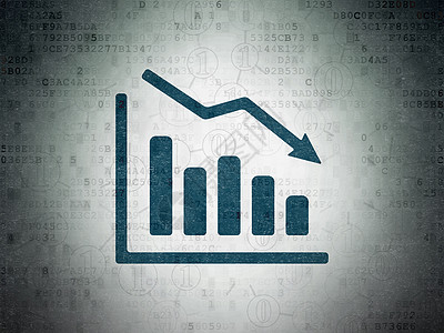 数字数据纸背景上的财务概念下降图电脑危机库存图表市场公司方案交易团队伙伴图片