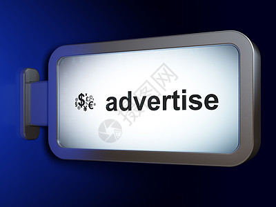 广告牌背景上的营销概念广告和财务符号背景图片