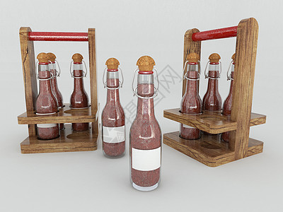 3D 玻璃瓶中辣椒酱图片