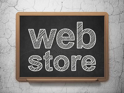 Web 设计概念 黑板背景的Web Store图片