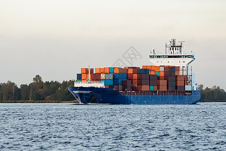 蓝集装箱船油船航行导航货运商业蓝色后勤贸易出口血管图片