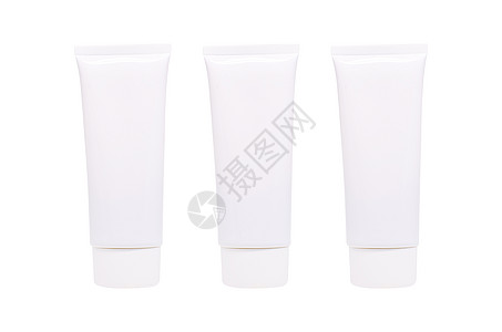 白板白化妆品管包 用白色隔绝的Cream或Gel隔离在白色上图片