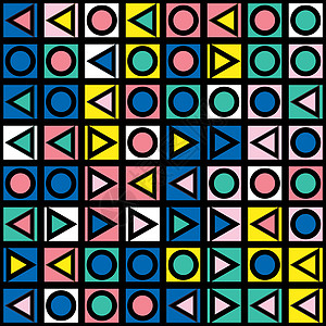 装饰几何形状平铺 多色不规则图案 抽象的彩色背景 艺术装饰装饰格子条纹风格墙纸正方形织物几何学插图马赛克包装不对称图片