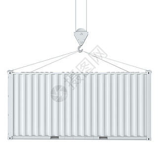 挂钩的白货集装箱仓库技术金属3d商业船运白色运输货物储物图片