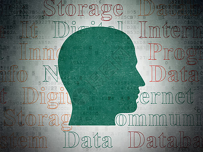 数字数据纸背景上的数据概念头头脑标签技术伙伴风暴备份网络电脑思考创新图片